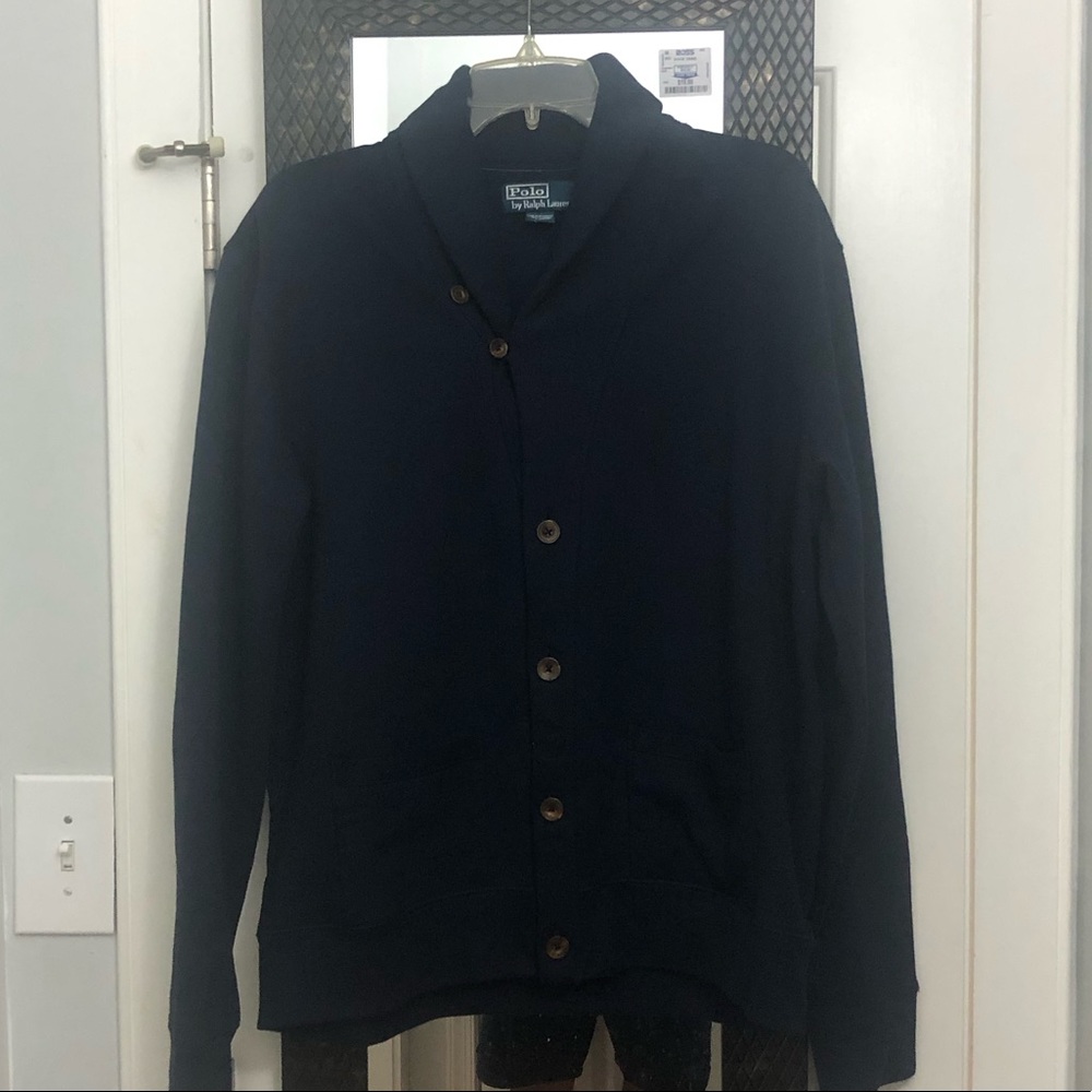 Shawl collar Polo Cardigan sweater